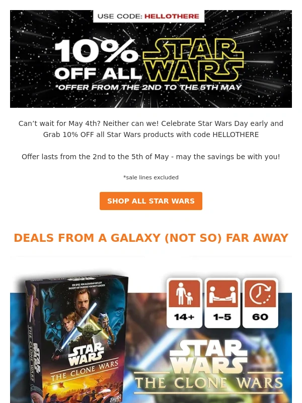 ZATU Games - 10% Off All Star Wars Gear! May The Deals Be With You ✨