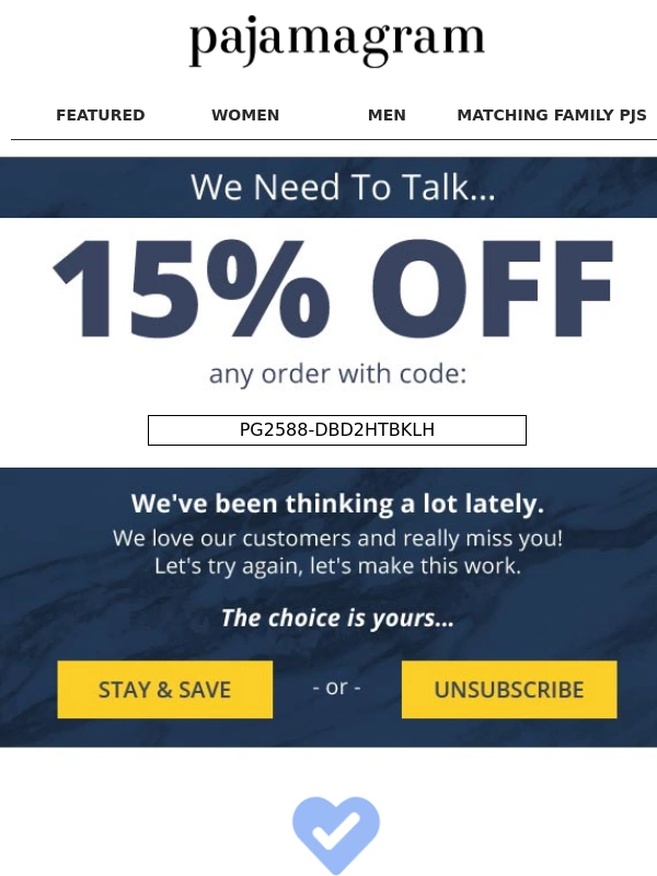PajamaGram - We need to talk: get 15% OFF