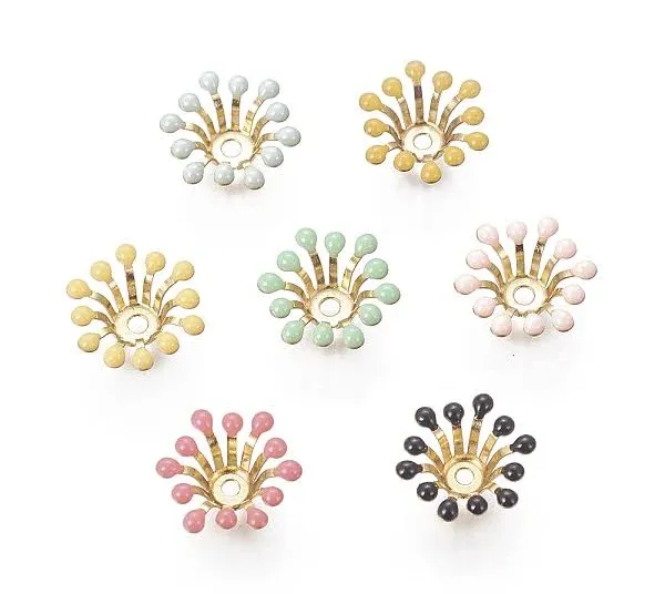 ARRICRAFT Brass Bead Caps with Enamel