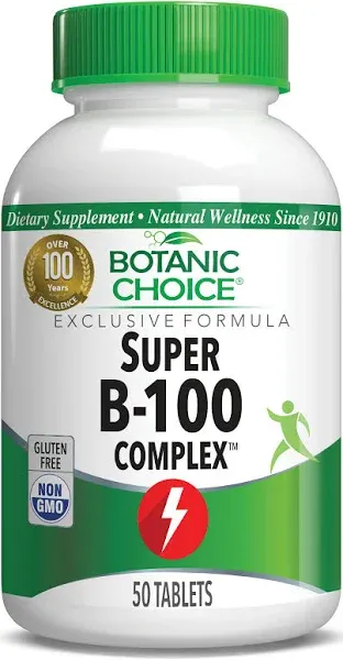 Botanic Choice Super B-100 Complex Dietary Supplement Tablets