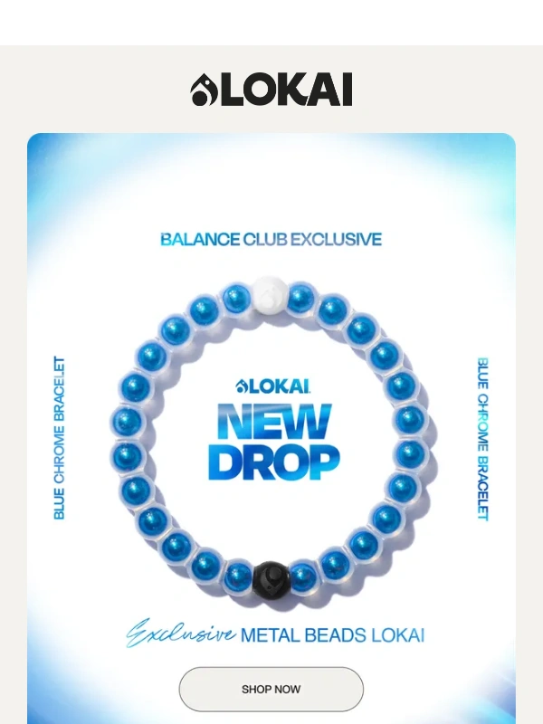 Lokai - NEW! Blue Chrome Metal Sphere Bracelet