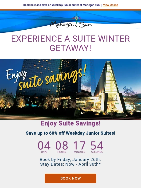 Mohegan Sun - Experience a Suite Winter Getaway at Mohegan Sun