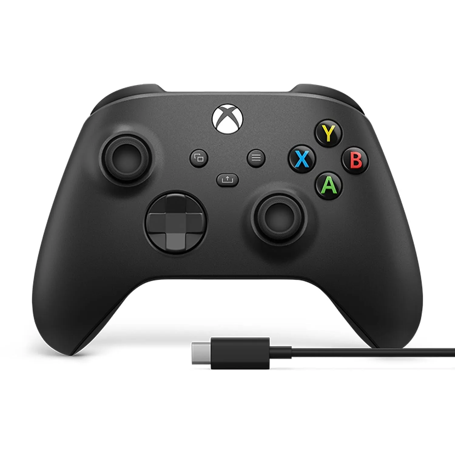 Xbox Core Wireless Gaming Controller + USB-C Cable – Carbon Black Series X|S, One, Windows PC, Android, and iOS
