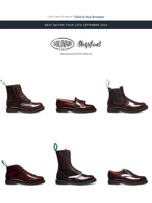 Solovair - Fall in Burgundy - Best Sellers - Factory Tour 2024