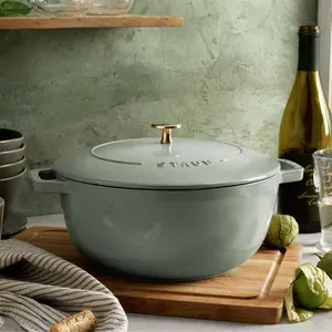 Staub Cast Iron 5.25 qt, Essential French Oven, eucalyptus - Visual Imperfections