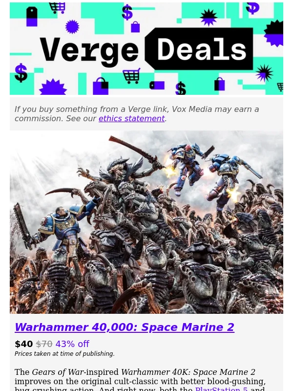 The Verge - Warhammer 40K: Space Marine 2 has never been this cheap
