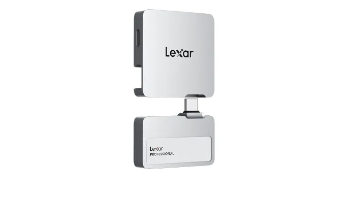 Lexar 1TB Professional Go Portable SSD w/Hub, Supports Apple 4K 60fps ProRes, Up to 1050MB/s, USB 3.2 Gen 2, Rugged, IP65, Ultracompact, Compatible w/iPhone 15/16, External SSD (LSL400S001T-RNSNU)