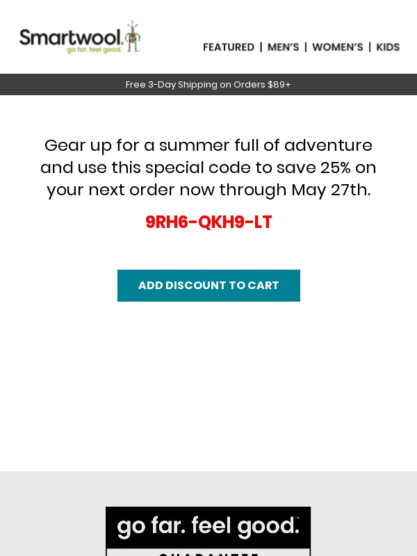 SmartWool - Start summer with 25% off!
