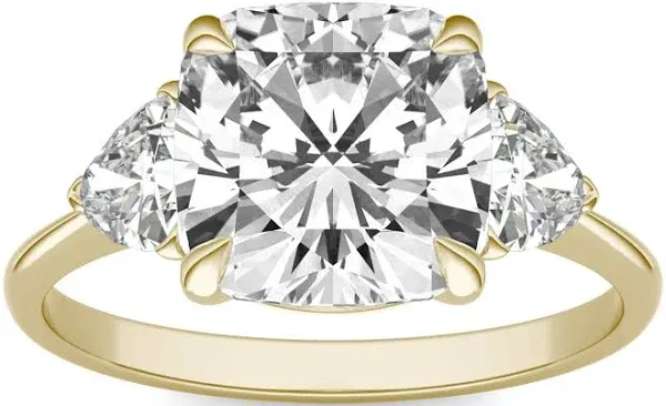Charles & Colvard 14k White Gold 3 Carat t.w. Lab-Created Moissanite 3-Stone Ring Women's