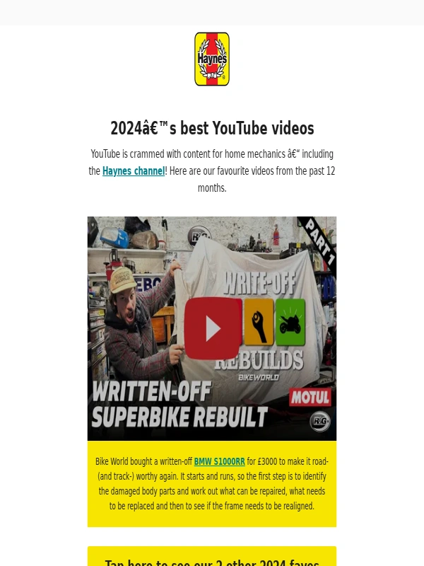 Haynes - ? Our Favourite YouTube vids from 2024!