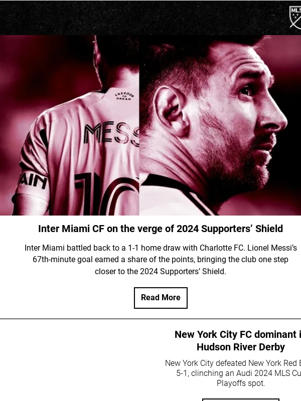 MLS - ⚽ Weekend recap: Inter Miami close in on Supporters' Shield,statement rivalry wins