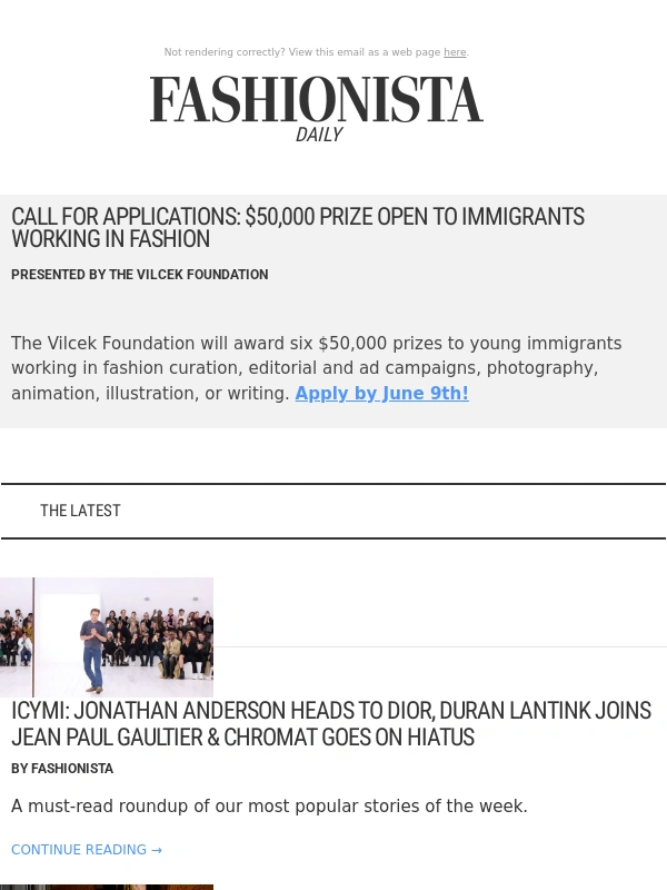 Fashionista - ICYMI: Jonathan Anderson Heads To Dior,Duran Lantink Joins Jean Paul Gaultier & Chromat Goes On Hiatus