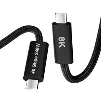 EGTPPJP USB 4 Cable Compatible with Thunderbolt 4 Cable,240W 6FT USB C to USB-C Cable Supports 40Gbps Data Transfer for 4K/8K Video Display for Thunderbolt 4/3, USBC Monitor Hub Docking Station 1.8M