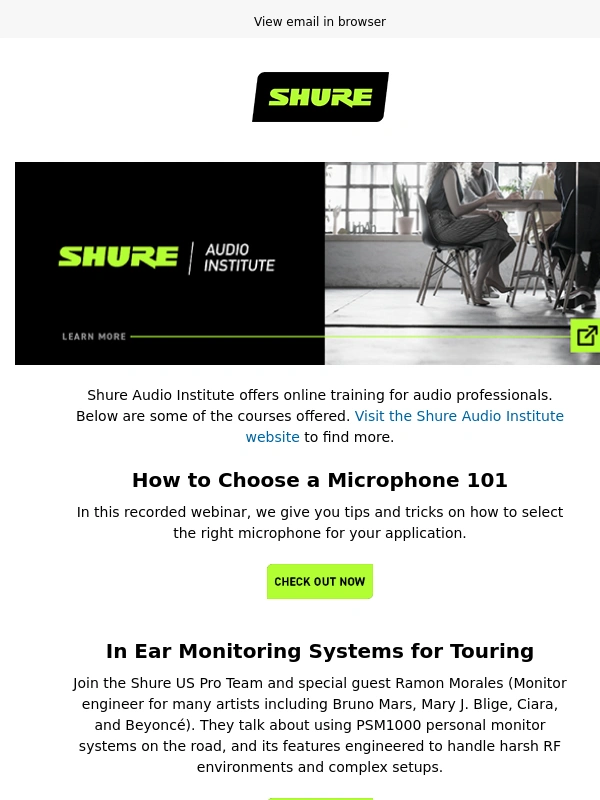 Shure - The latest training courses selected for you
