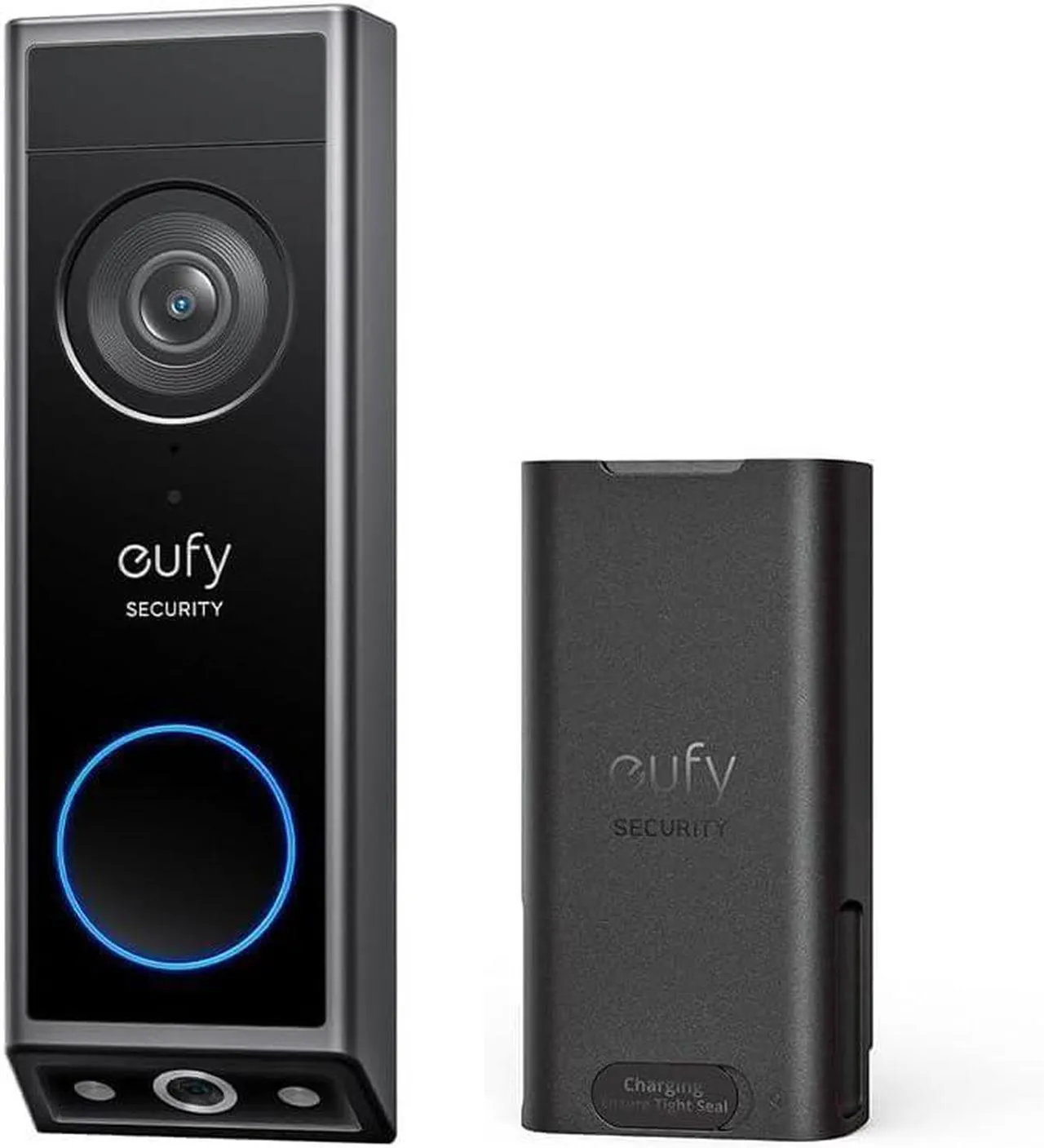 eufy Security Video Doorbell E340 (Battery Powered, with Extra Backup Battery), Uninterrupted Use with Rechargeable Battery, Dual Cameras, 2K Full HD, No Monthly Fee