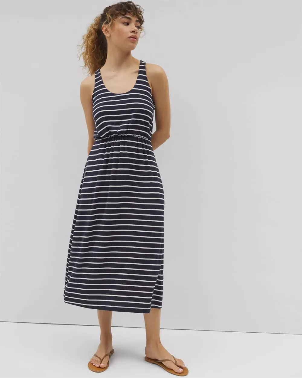 Women's Lightweight Terry Lounge Midi Dress in Blue size Medium   Soma, Sundresses - Women - Fundamental Polar Coco - Medium