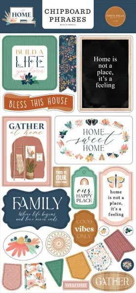 Carta Bella At Home 6x13 Chipboard Phrases