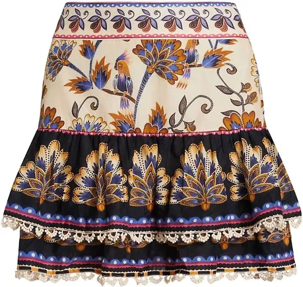 FARM Rio Women's Ainika Floral Double Tiered Mini Skirt