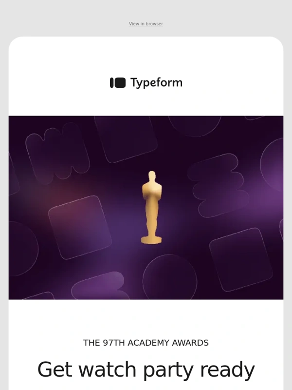Typeform - You’ll need this for Sunday ?