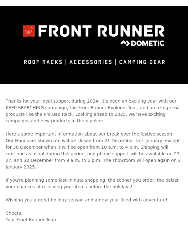 Frontrunner - Holidays on the Way – Save these December Dates!