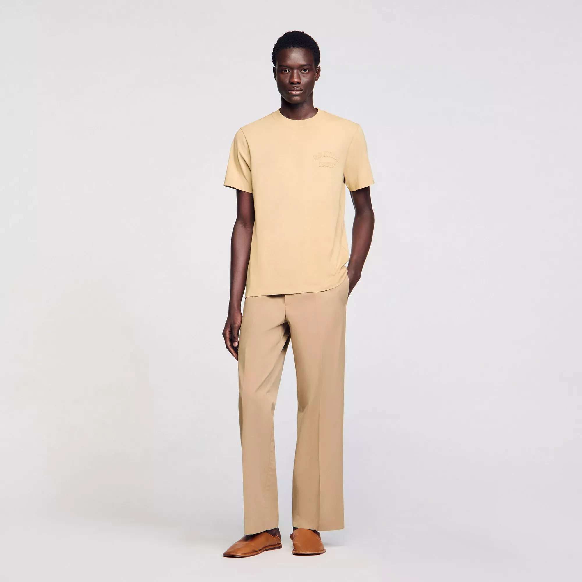 Sandro Worn-effect T-shirt - male - shirts &amp; Polos