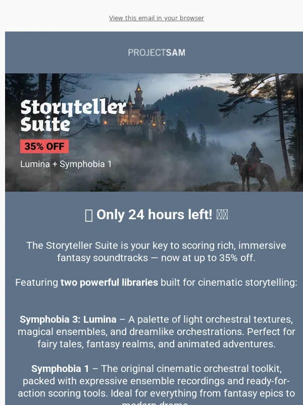 Projectsam - ? 35% off the Storyteller Suite ?‍♂️ 24 hours left!