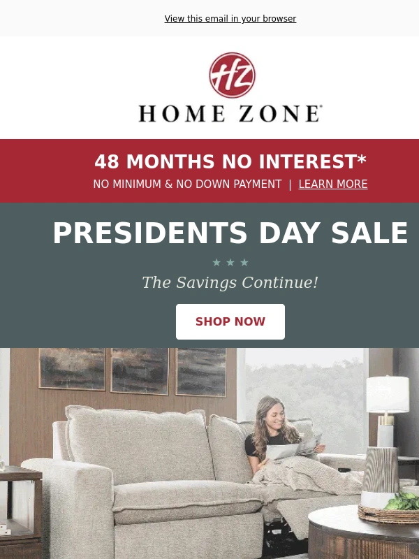 Home Zone Furniture - Need an extension? Still time to save!