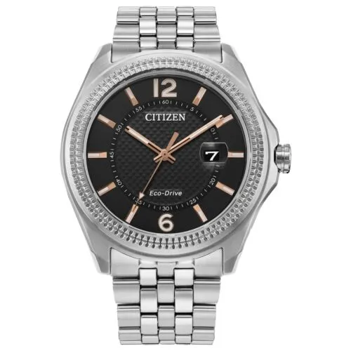 Citizen Corso Eco-Drive Mens Silver Calendar Watch 42MM AW1740-54H