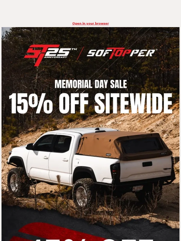 Bestop - Honor. Adventure. 15% Off Everything This Memorial Day