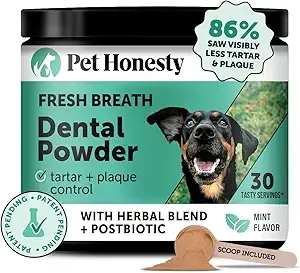 Dog Breath Freshener - Dental Powder, 30 Servings, Dental Care for Dogs, Mint