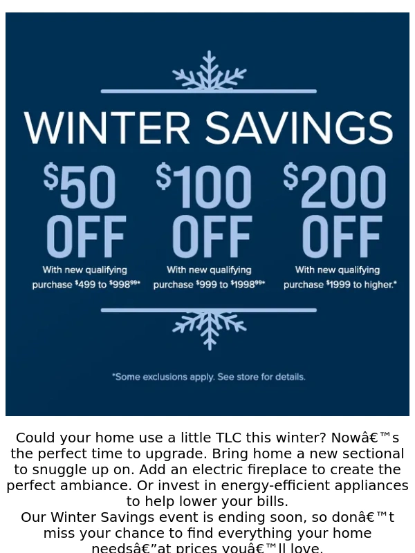 RC Willey - Last Chance for Winter Savings