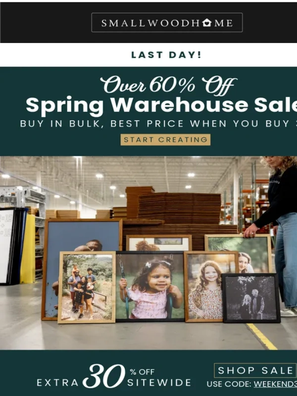Smallwood Home - LAST DAY! 60% OFF Spring Warehouse Sale - ENDS TONIGHT! ?
