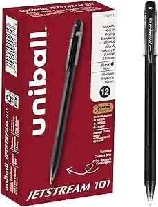 uni-ball 12-Count Uniball Jetstream 101 Bold 1 Mm Black Ink Roller Ball Pen