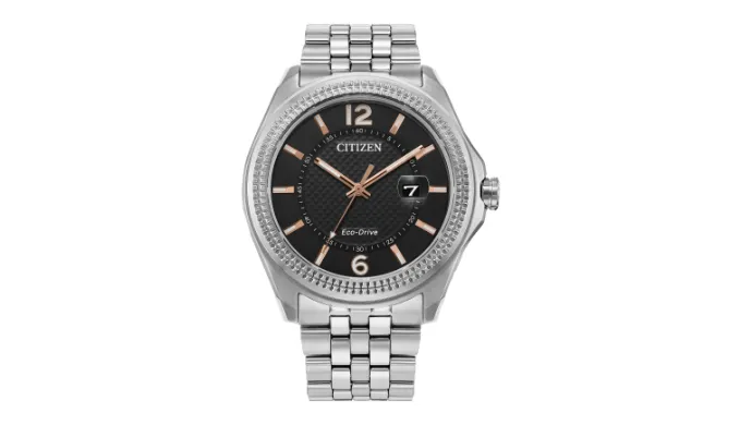 Citizen Corso Eco-Drive Mens Silver Calendar Watch 42MM AW1740-54H