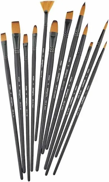 KINGART 12-Piece Fine Art Brush Set