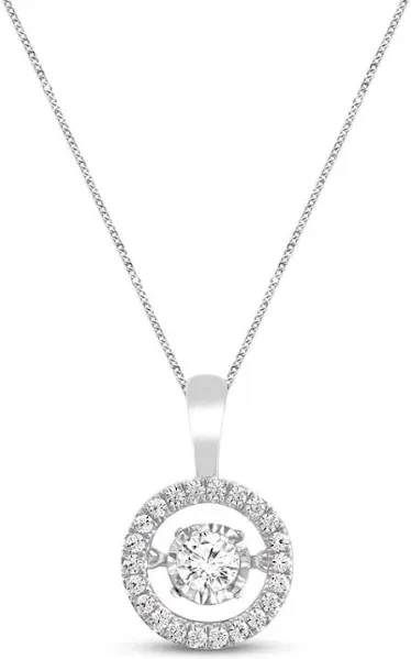 1/4 Ct tw Round-Cut Diamond Necklace in 10K White Gold
