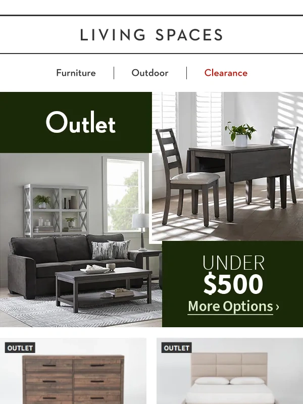 Living Spaces - The BEST Deals! | Outlet UNDER $500