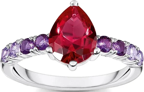 Thomas Sabo Women's Heritage Glam Solitaire Ring with Colourful Stones
