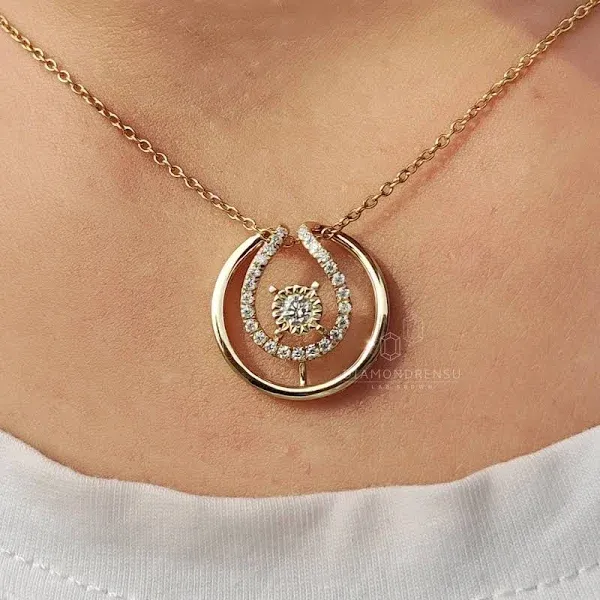 Round Brilliant Cut Lab Created Diamond Pendant