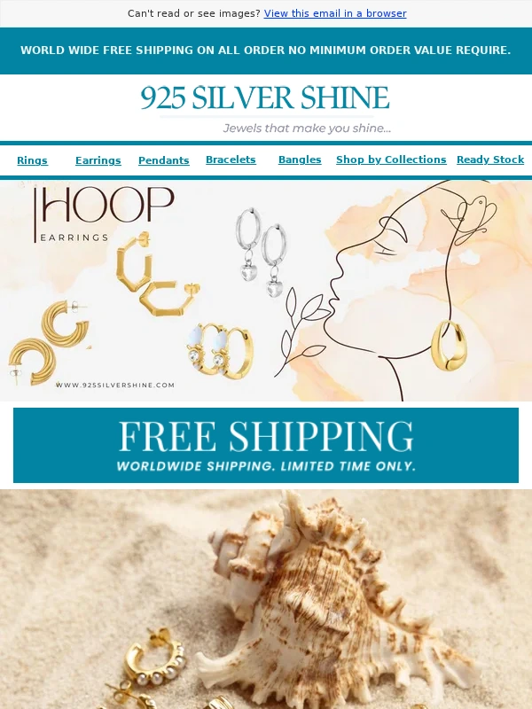 Home - NEW ARRIVAL : Sterling Silver Hoop Earrings