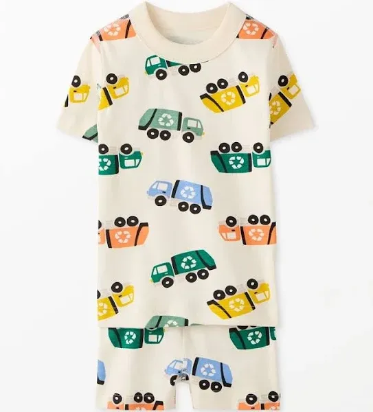 Hanna Andersson Recycling Truck Kids Earth Day Shorts John Pajama Set in 100% Cotton