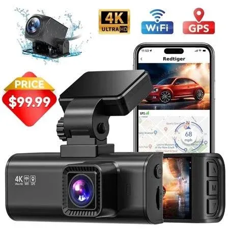 Redtiger 4K front/rear dash cam