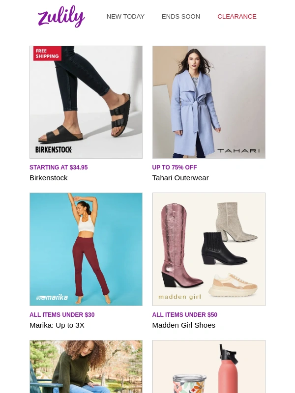 Zulily - Birkenstock | Tahari | Marika | Madden Girl