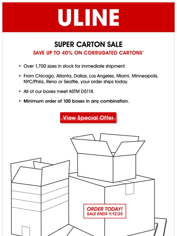 Uline - Our Biggest Sale of the Year