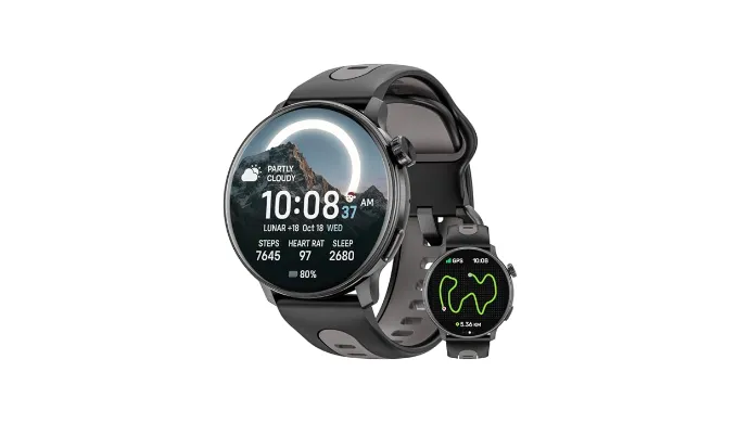 Smart Watch for Men Women GPS, 1.43 AMOLED Smartwatch with Compass/Barometer/Altimeter 100+ Sports Fitness Tracker with Health Monitor for Android iOS 3ATM Waterproof Answer/Make Call