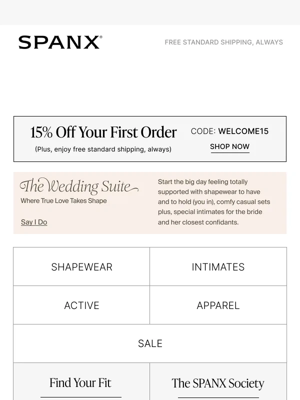 Spanx - The Wedding Suite welcomes you