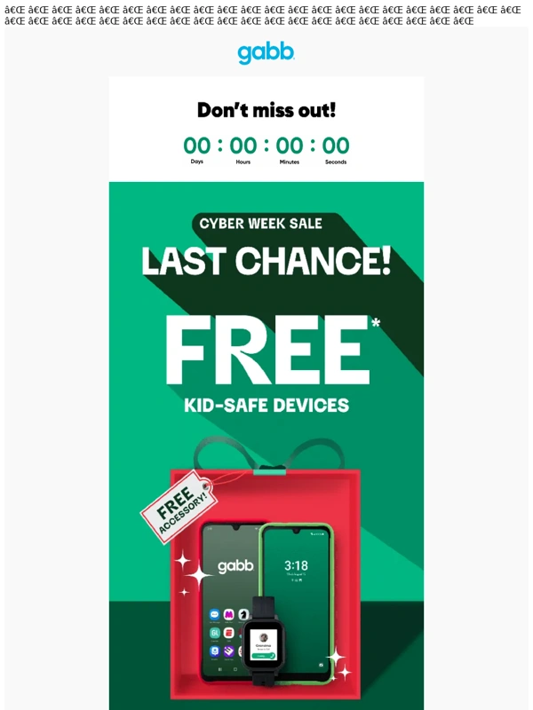 Gabb - Final Hours Cyber Week Sale – Don't miss FREE kid-safe devices + free accessory