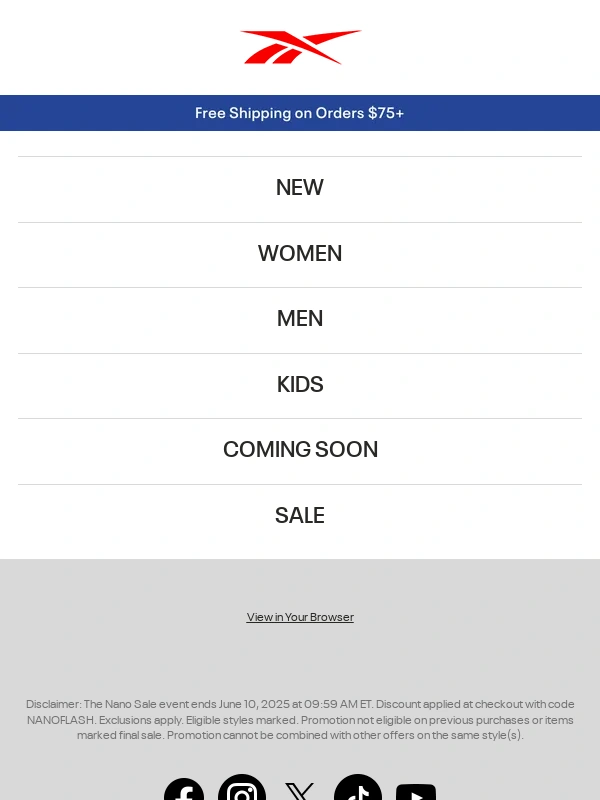 Reebok - STARTS NOW: 20% OFF NANO
