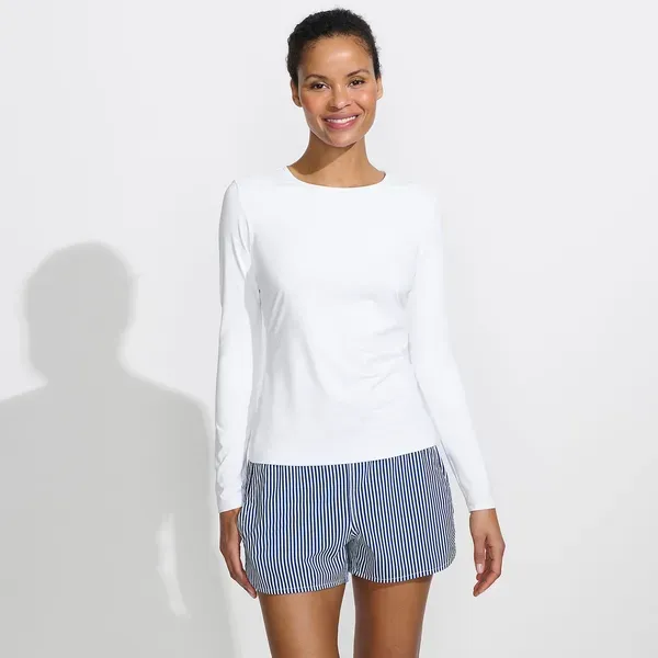 Lands End Womens Petite Long Sleeve Relaxed UPF 50 Rash Guard