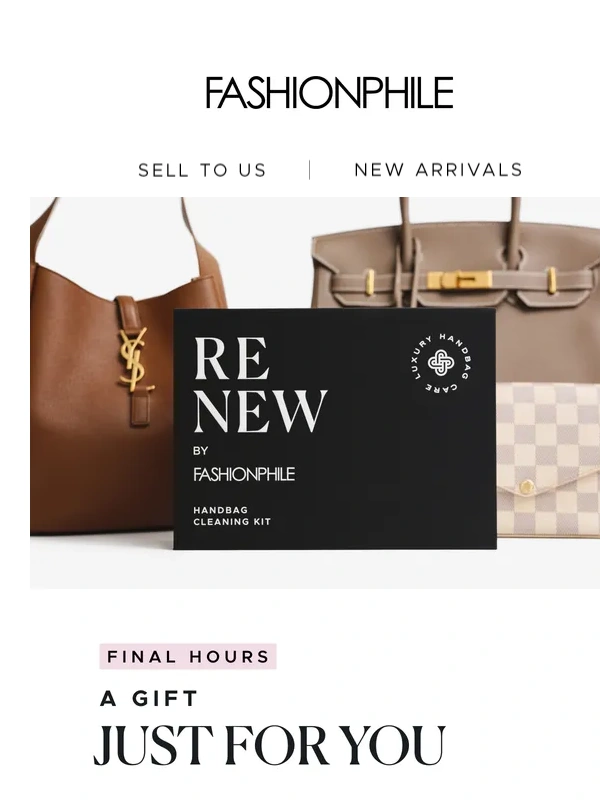 Fashionphile - ? FINAL HOURS: Free ReNew Handbag Cleaning Kit